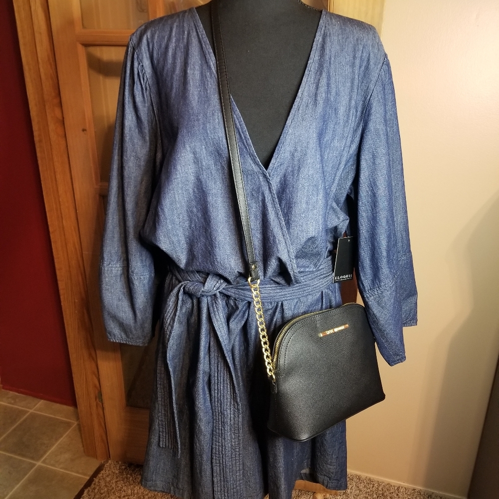 (((SOLD)))loquii Romper Plus Size 20 Denim Shorts Wrap NWT - Picture 5 of 5